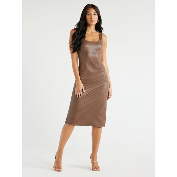 Faux Leather Dresss NWT - Picture 1 of 11